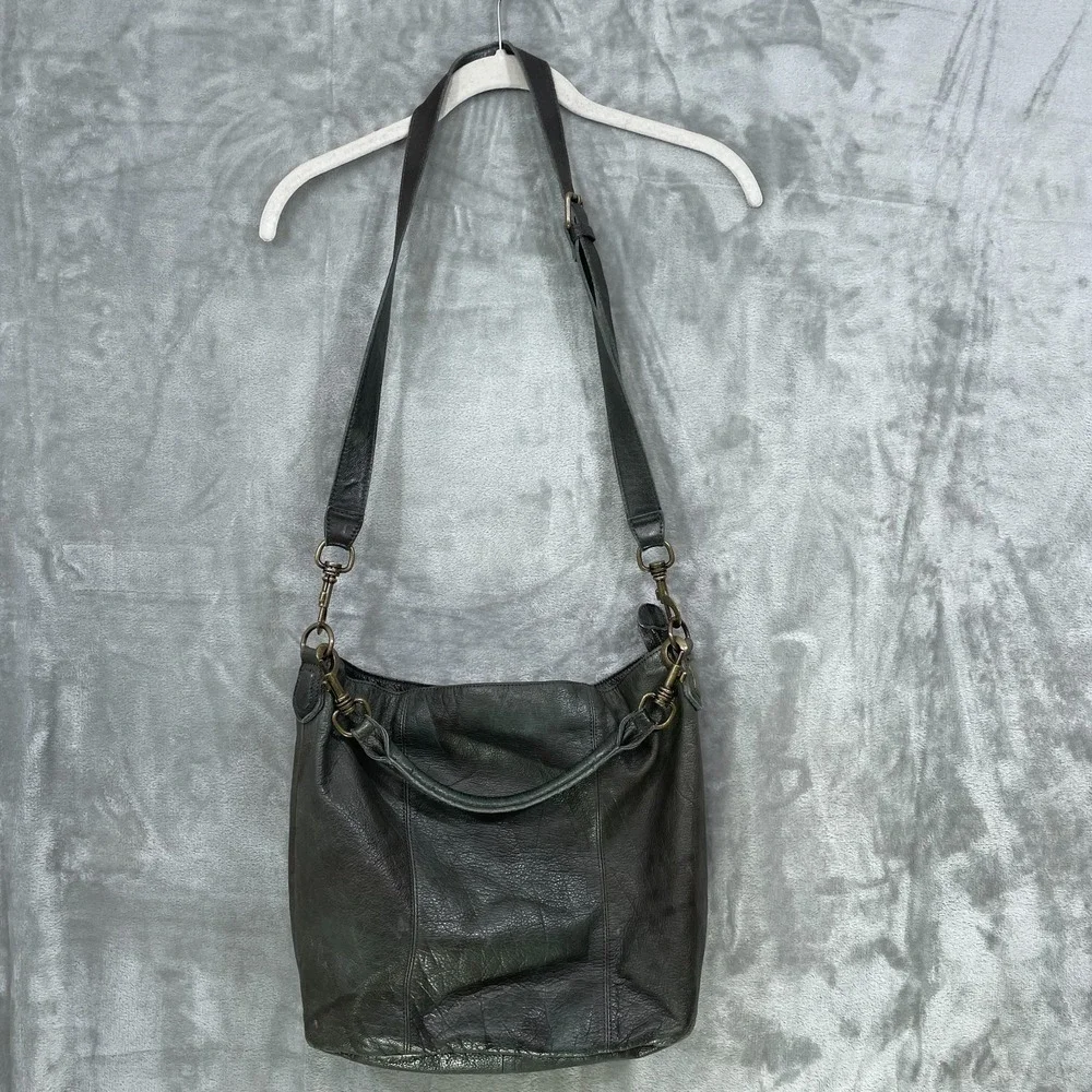 Liebeskind Berlin Double Esther Leather Green Satchel Purse Crossbody Bag